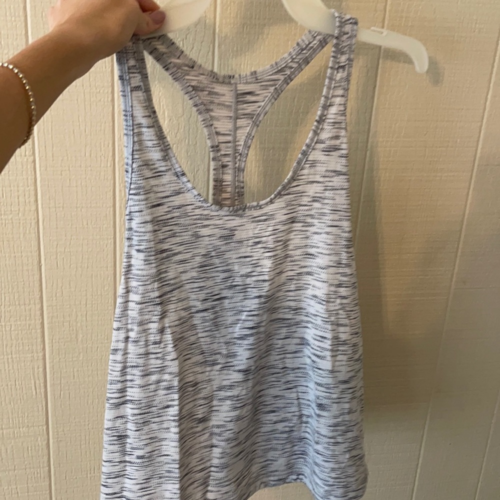 Lulu lemon tank top, gray and white, size 2